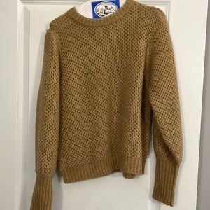 Puff sleeve wool sweater